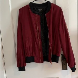 Wine Bomber Jacket